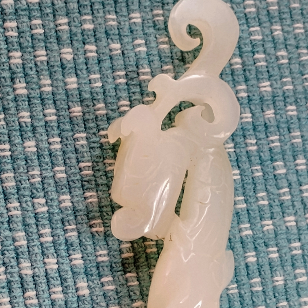 GORGEOUS WHITE JADE.💥DRAGON💥 TWISTED HAIR STICK, SCULPTED HAIR. NWT - Picture 5 of 14
